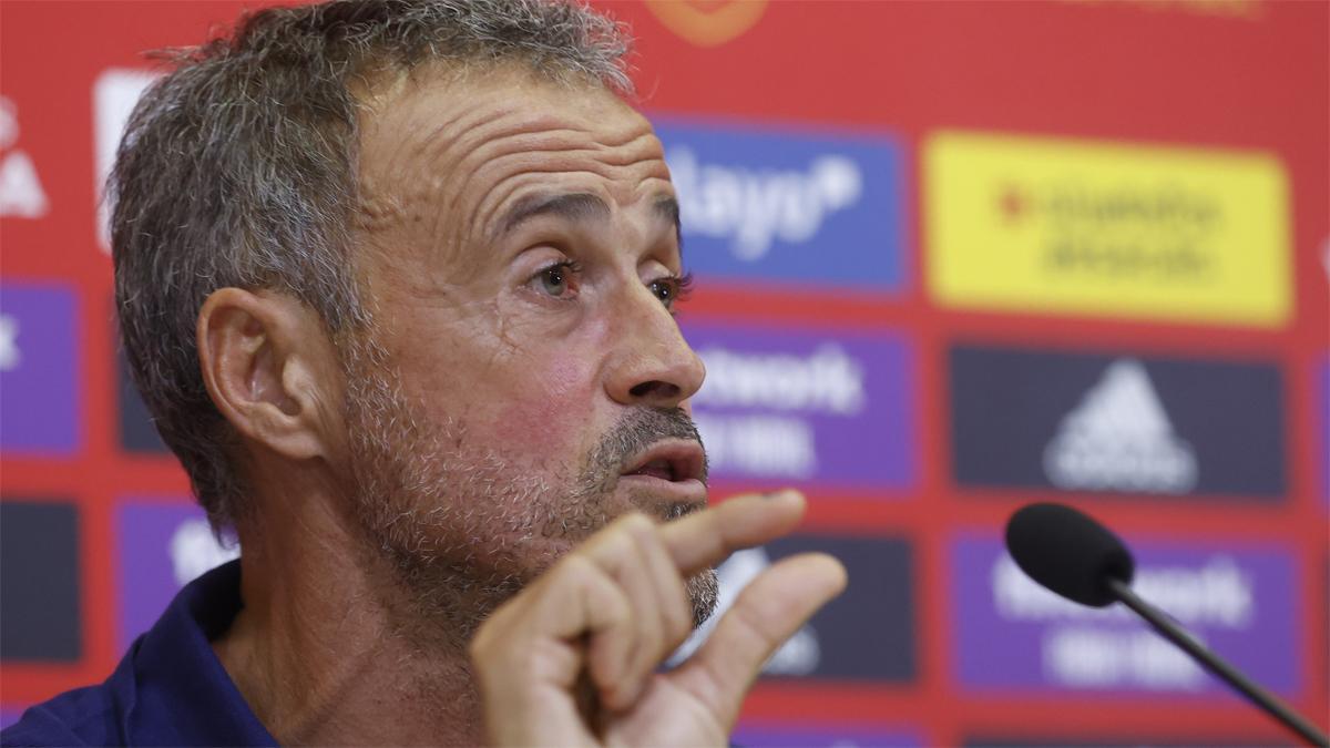 Luis Enrique, en la rueda de prensa que dio la lista para los partidos ante Suiza y Portugal