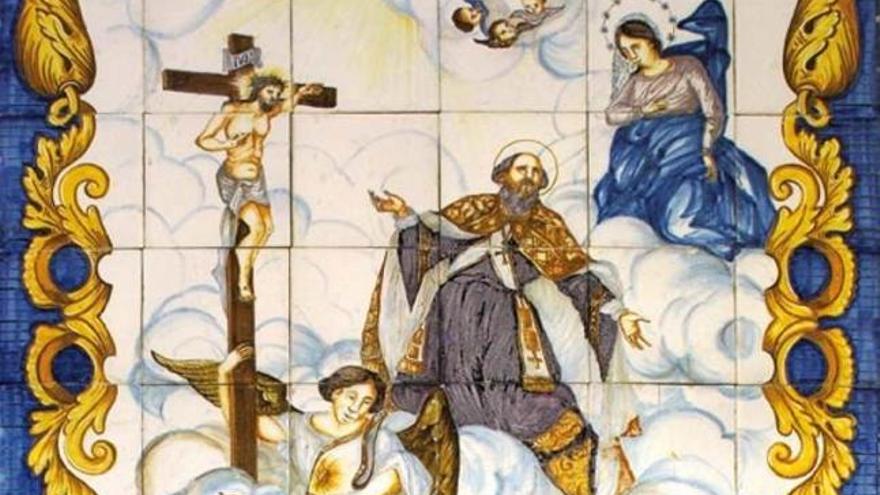 Imagen del panel cerámico de San Agustín ya restaurado.
