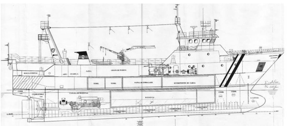 Perfil del “Villa de Pitanxo”.