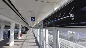 Barcelona 05/11/21 El próximo domingo se inauguran las nuevas estaciones que completan la L10 Sud del metro. En la foto la estación Port Comercial La Factoría Foto de Ferran Nadeu
