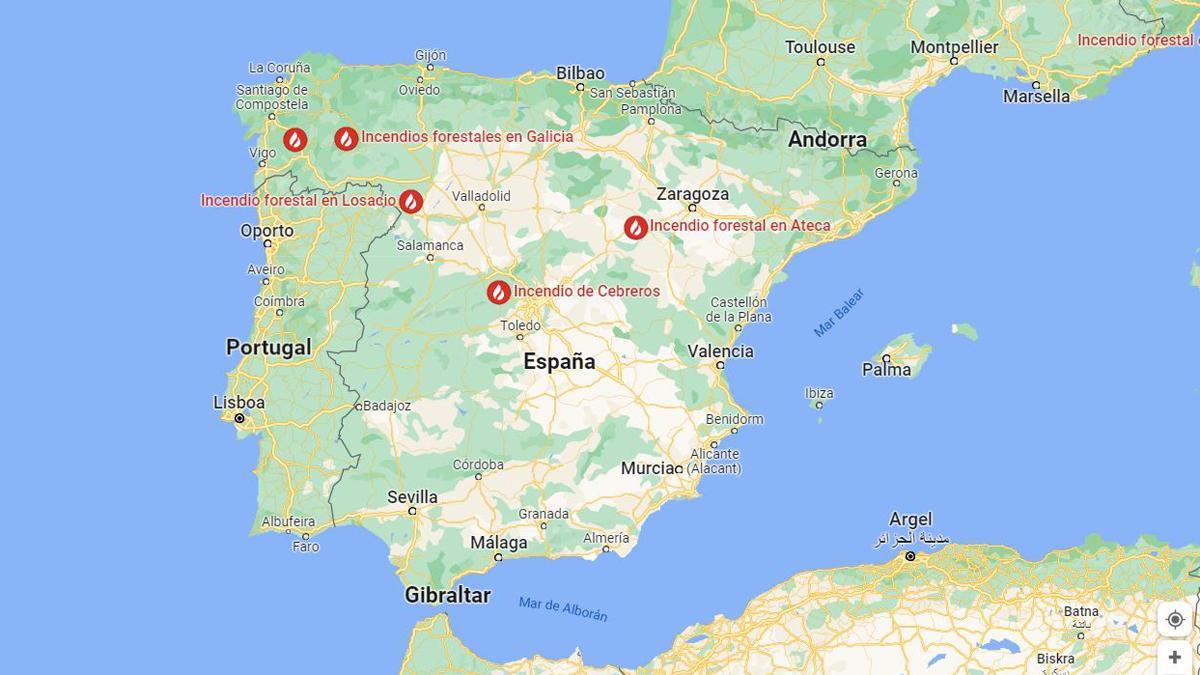 Google Maps: així es poden seguir els incendis actius a Espanya amb l’aplicació