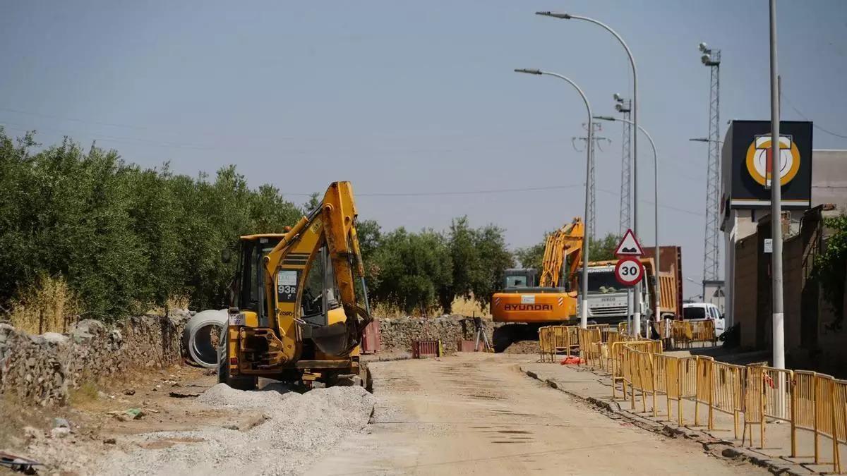 Obras de la circunvalación este de Pozoblanco, en una imagen de archivo.