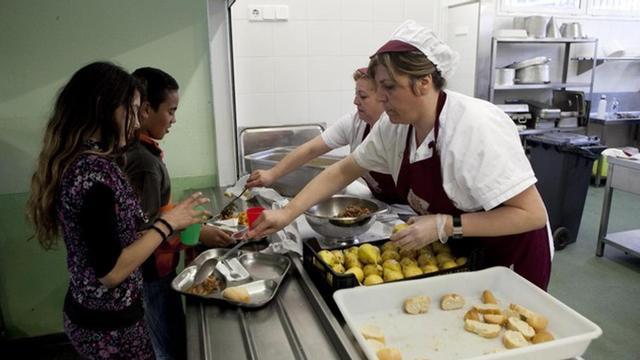 Comedor escolar del CEIP Elisenda de Montcada, en Barcelona.