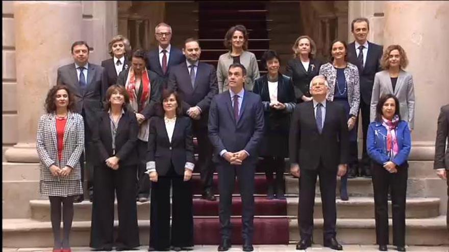 Foto de familia del Consejo de Ministros en Barcelona