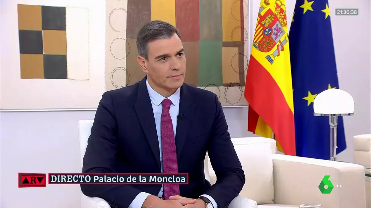 Pedro Sánchez, durante la entrevista con LaSexta en la que anunció la reforma de la sedición