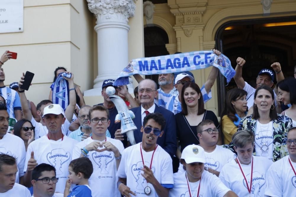 Recibimiento al Málaga CF en el Ayuntamiento de Málaga.