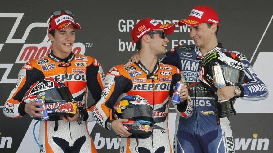 Márquez, Pedrosa y Lorenzo llegan casi igualados al Gran Premio de Francia