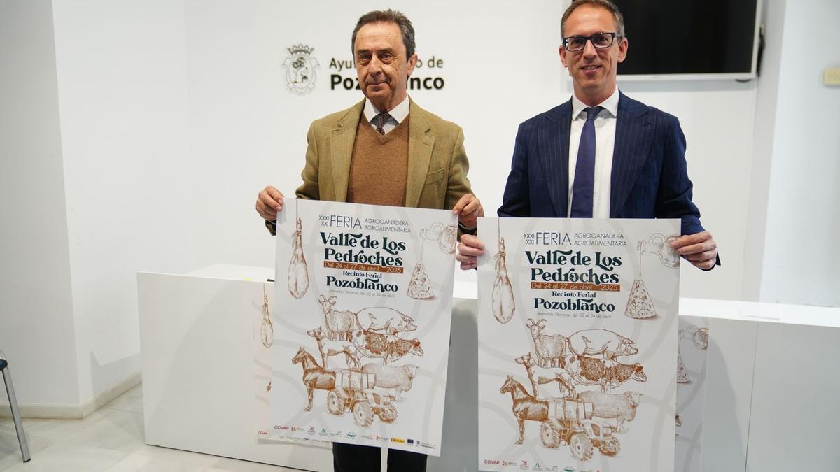 El presidente de Covap y el alcalde de Pozoblanco, en la presentación de la Feria Agroganadera y Agroalimentaria del Valle de los Pedroches.