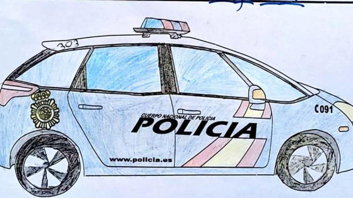 Dibujo coche de Policía