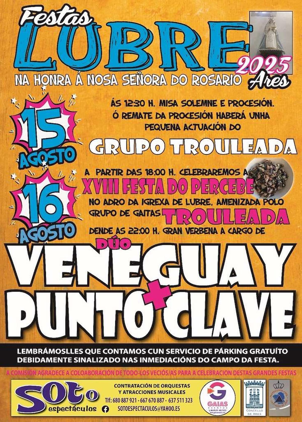 Cartel de la Festa do Percebe de Lubre