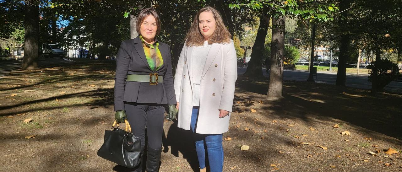 Suny Roces e Inés Suárez, en el parque Dorado de Sama.