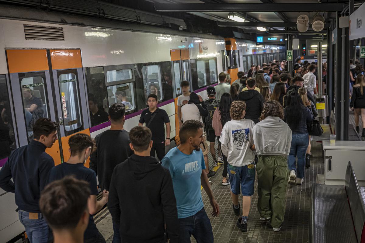 En el tren del botellón a Mataró