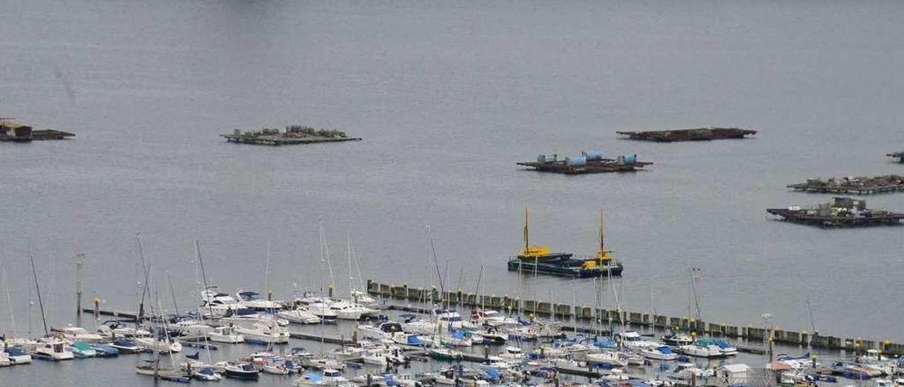 Una vista, durante el día de ayer, del puerto deportivo de A Tella. // Gonzalo Núñez