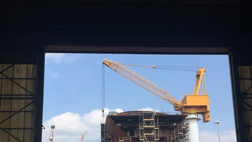 El crucero de Ritz-Carlton, desde el interior de una de las naves de Barreras