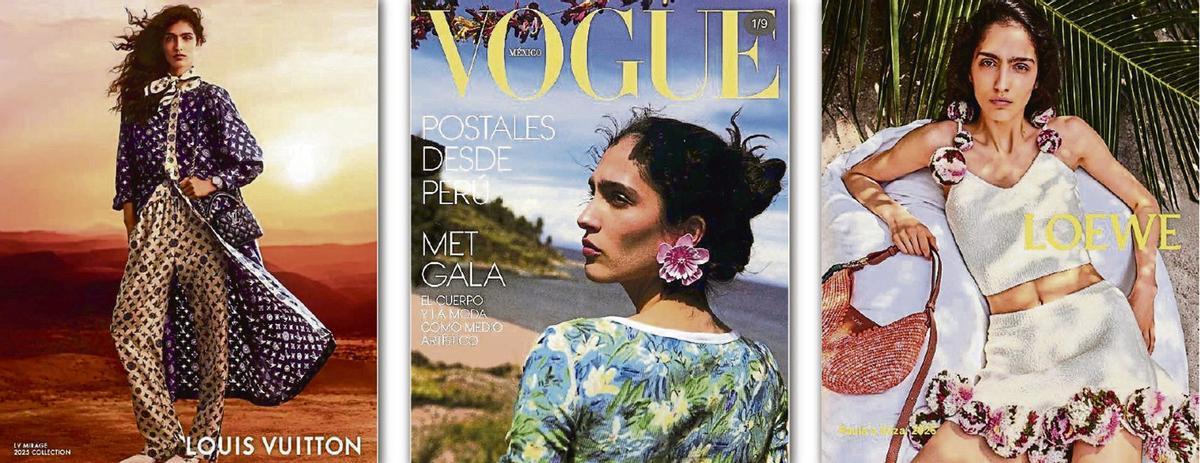 Louis-Vuitton-Anzeige mit einem Foto von Quentin Saunier, Cover der spanischen "Vogue" mit Foto von Hans Neumann, Loewe-Anzeige von Jack Pierson.