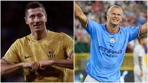 Lewandowski y Haaland, killers de Barça y Manchester City