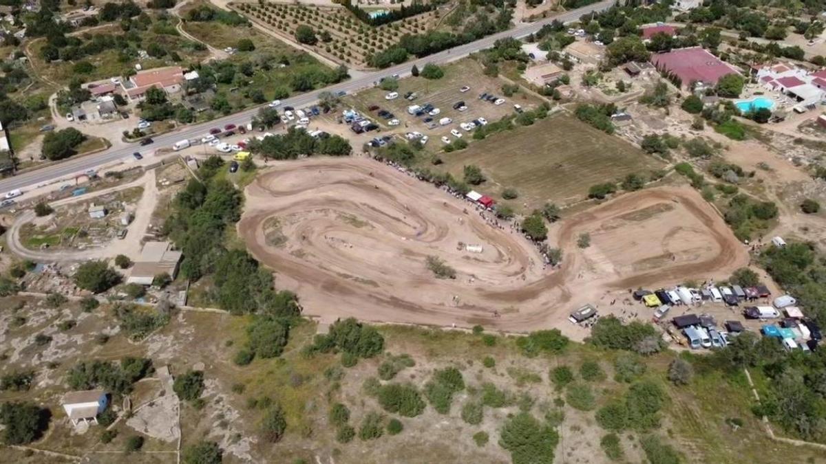 Vista aérea del circuito de motocross durante la competición del pasado 26 de abril