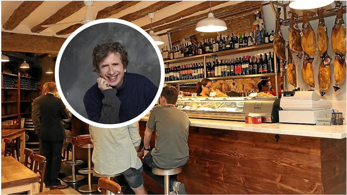 Gabino Diego visitó la taberna Vinos Moneva este pasado 9 de julio