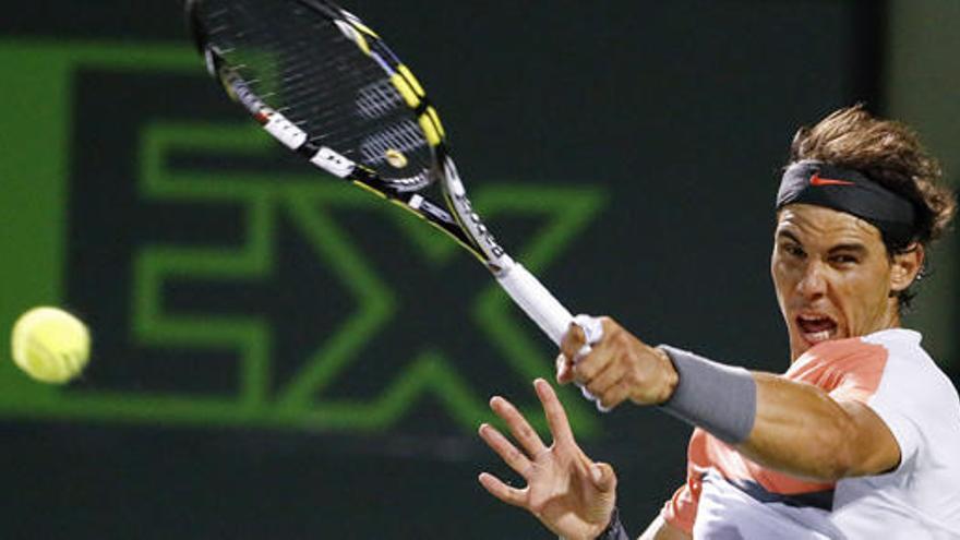 Rafa Nadal durante el partido contra Raonic.