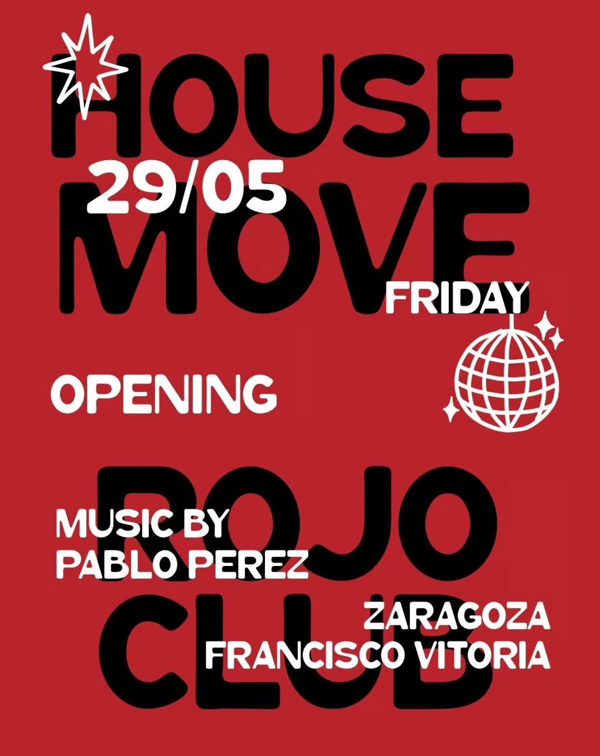 Cartel promocional de la nueva apertura en Zaragoza hoy: Rojo Club