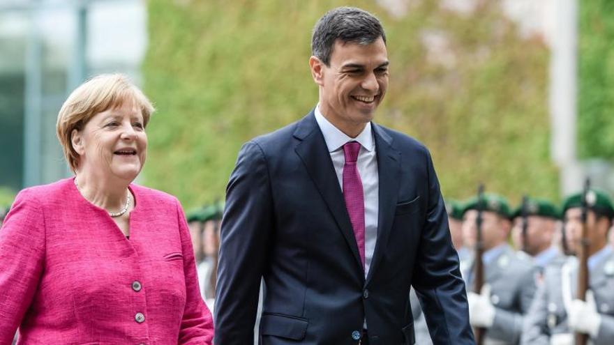 Sánchez y Merkel en su último encuentro.