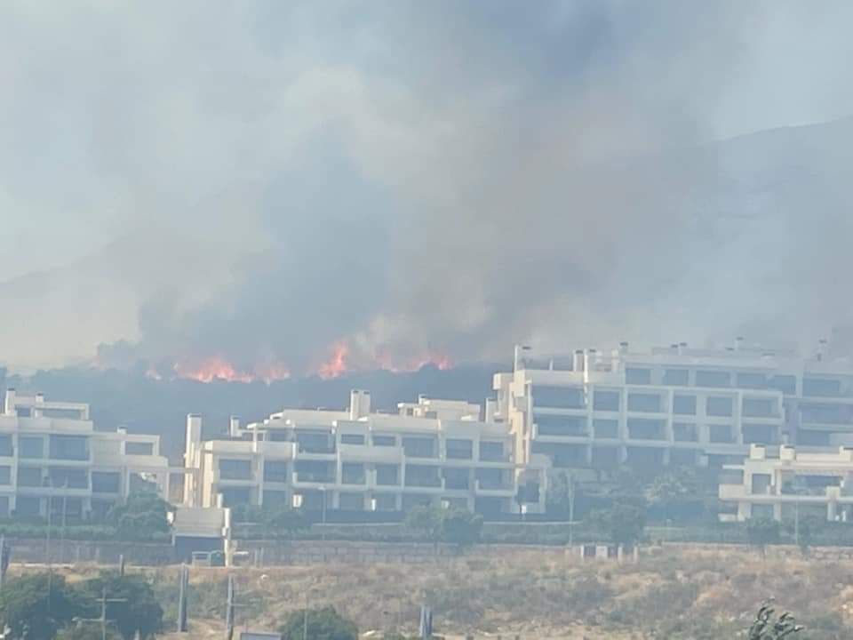 Incendio junto al polígono industrial de Estepona