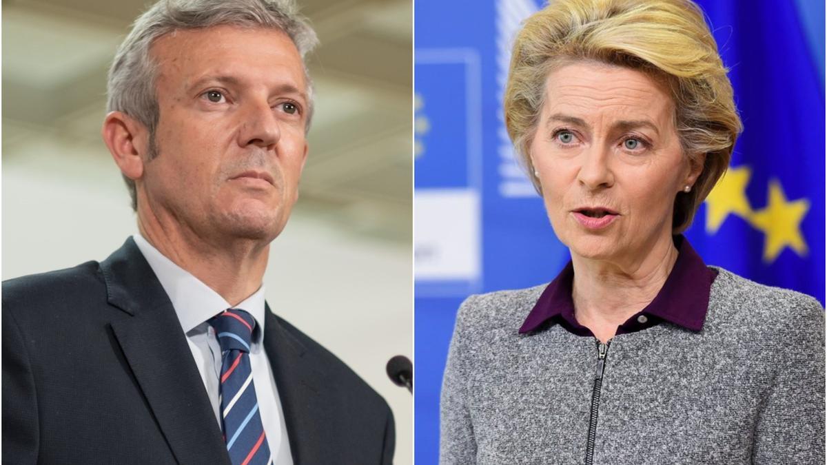 El presidente de la Xunta, Alfonso Rueda y la presidenta de la Comisión Europea, Ursula von der Leyen.