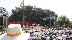 Una de las actuaciones que se han presentado durante el acto oficial de la Diada.