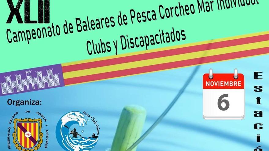 Cartel del Campeonato de Baleares de pesca corcheo mar 2022