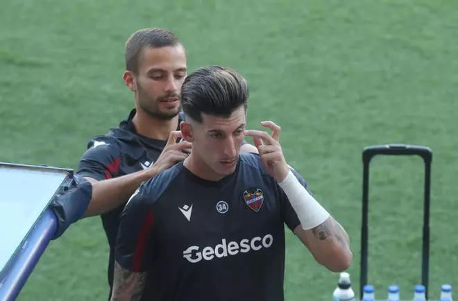 Entrenamiento en el Ciutat antes del encuentro frente al Rayo