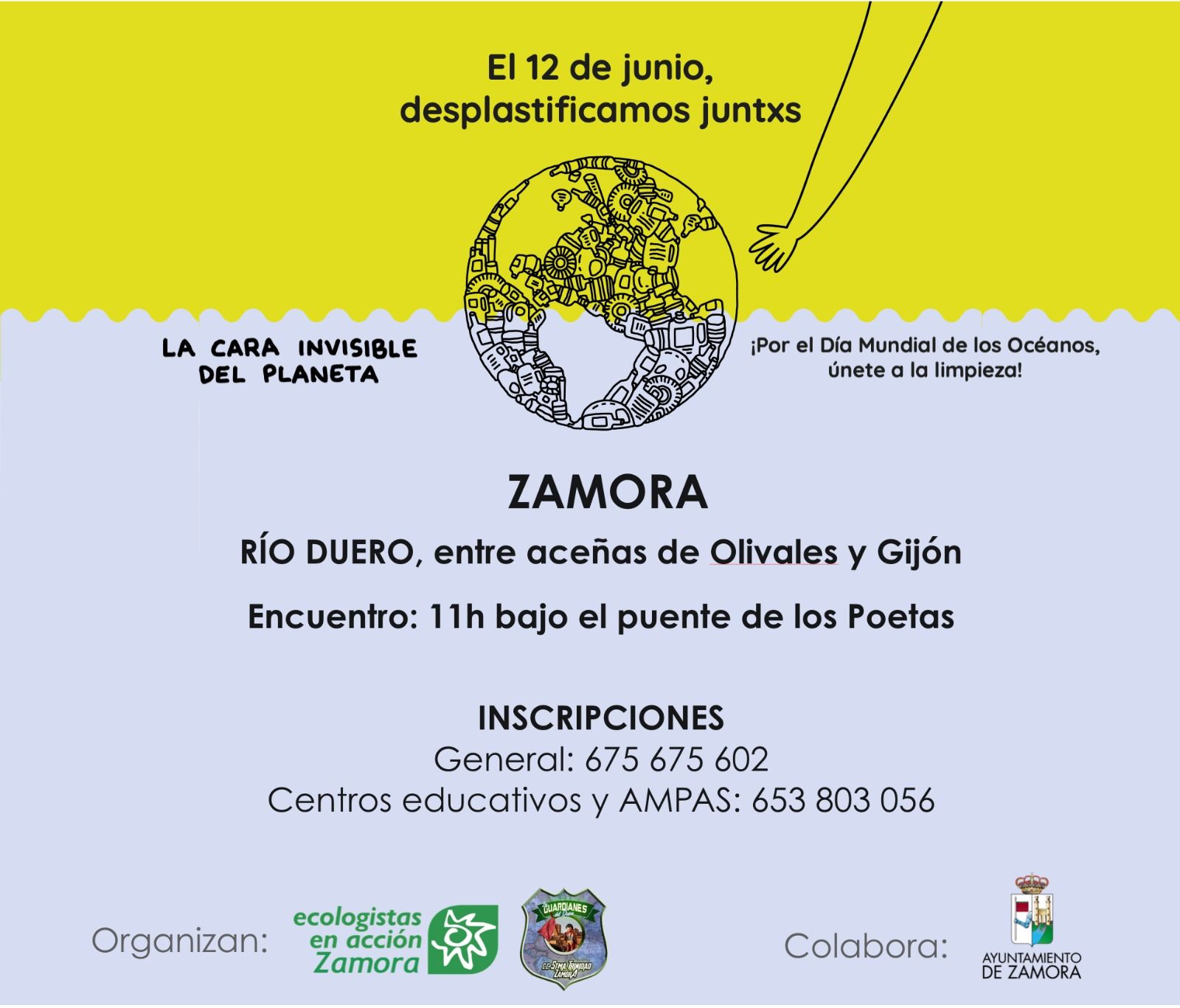Cartel de la actividad en el río Duero por el Día Mundial de los Océanos.
