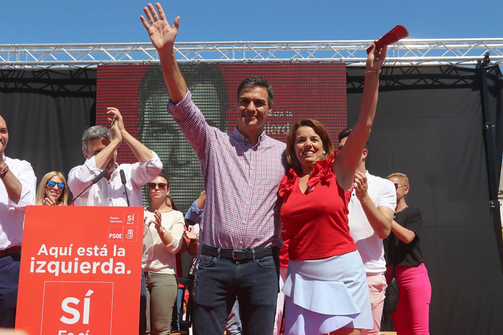 Pedro Sánchez, con los militantes en Cártama