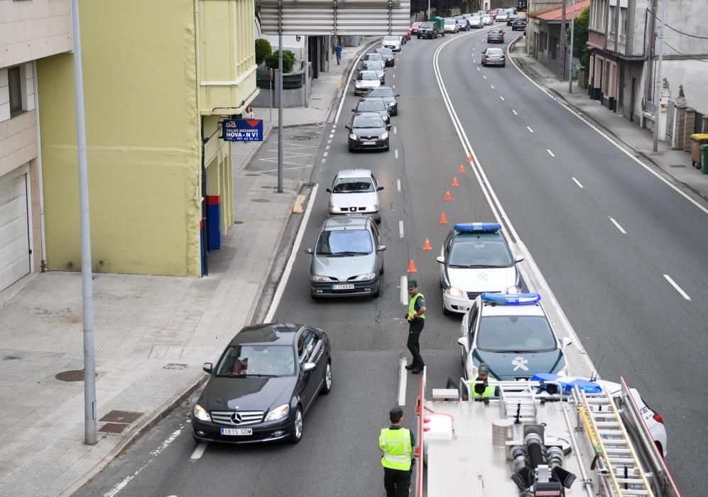 Aparatoso accidente de tráfico en Perillo