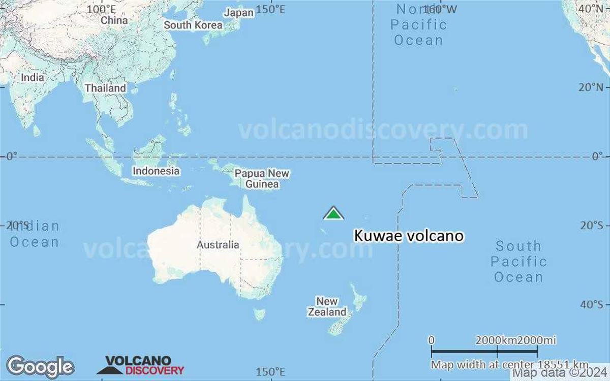 Ubicación del volcán Kuwae