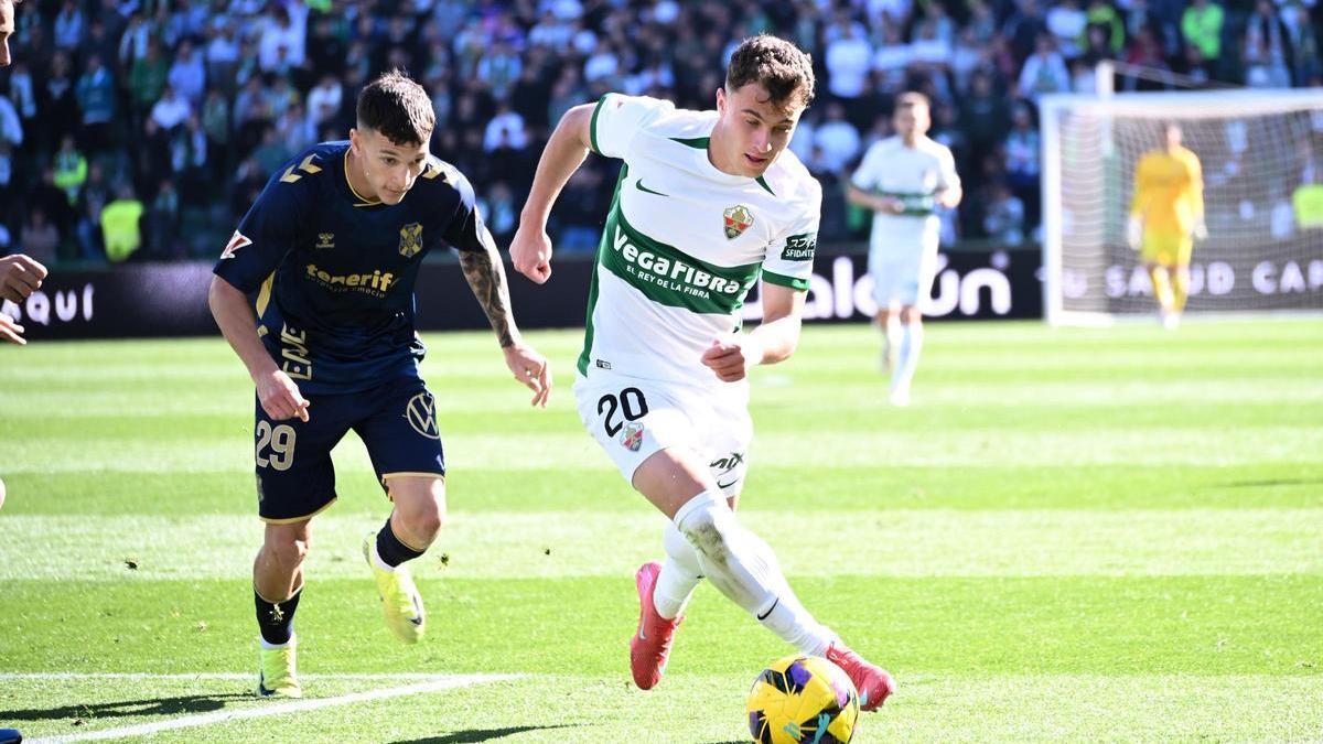 Germán Valera en el partido contra el Tenerife