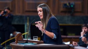 La diputada y portavoz de Junts, Miriam Nogueras, durante la primera sesión del debate de investidura de Pedro Sánchez como presidente de Gobierno, en el Congreso de los Diputados, a 15 de noviembre de 2023, en Madrid (España)