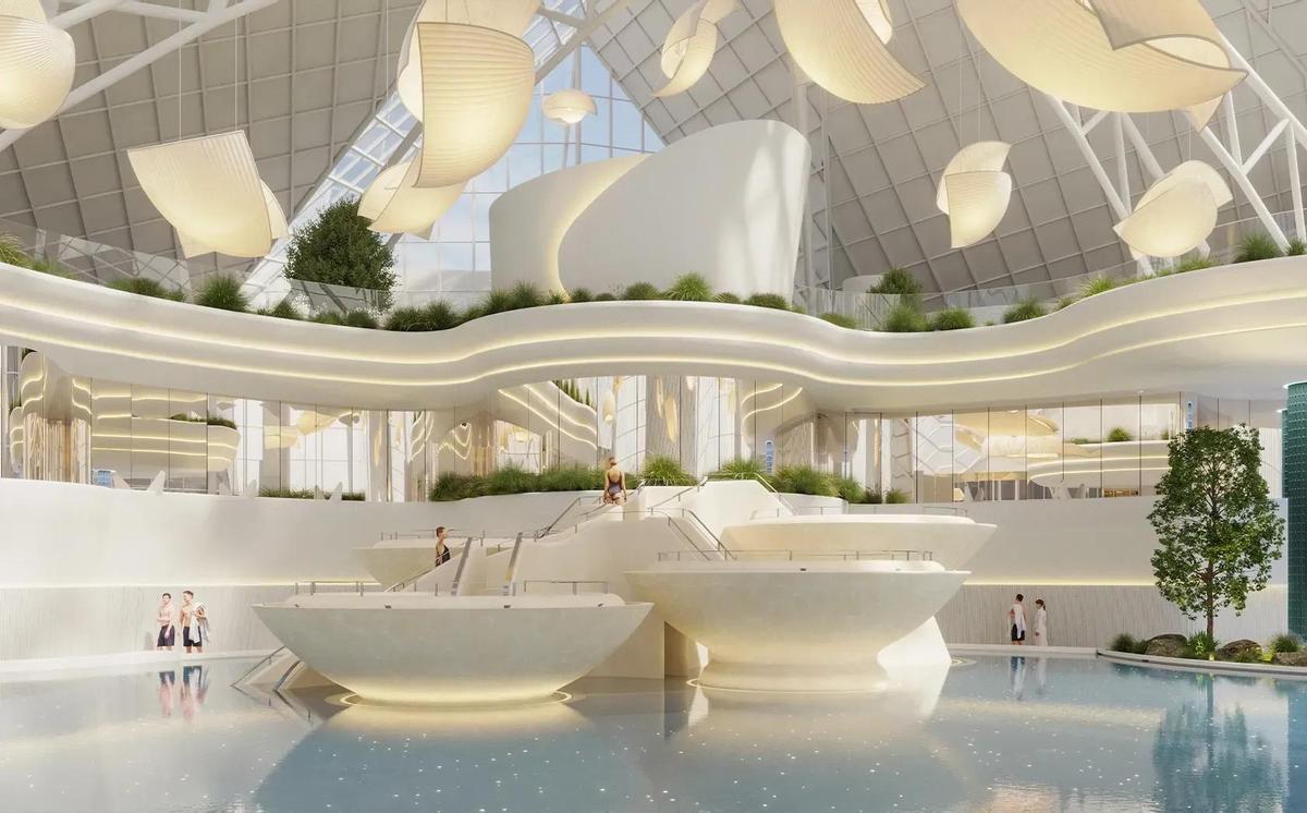 Render del nuevo diseño de interiores de Caldea, en el que ha formado parte Luv Studio