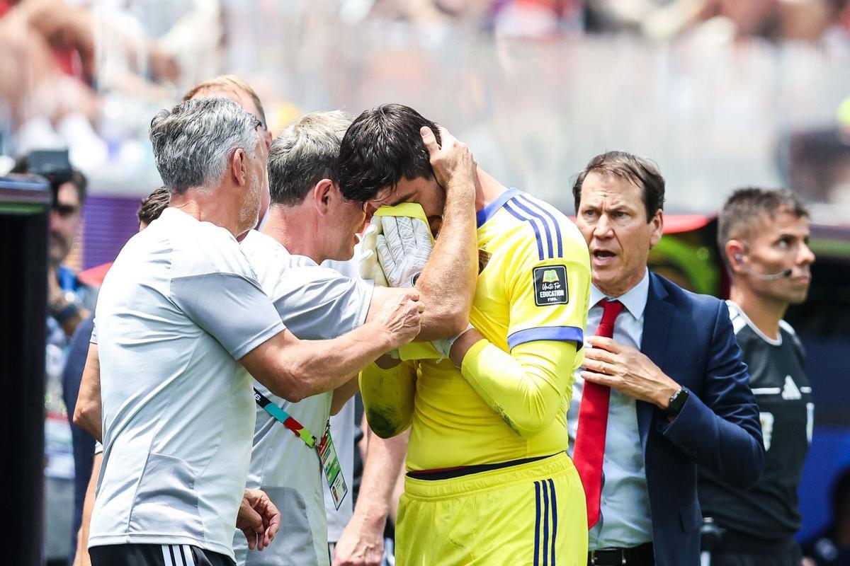 Courtois se tuvo que ir lesionado del campo