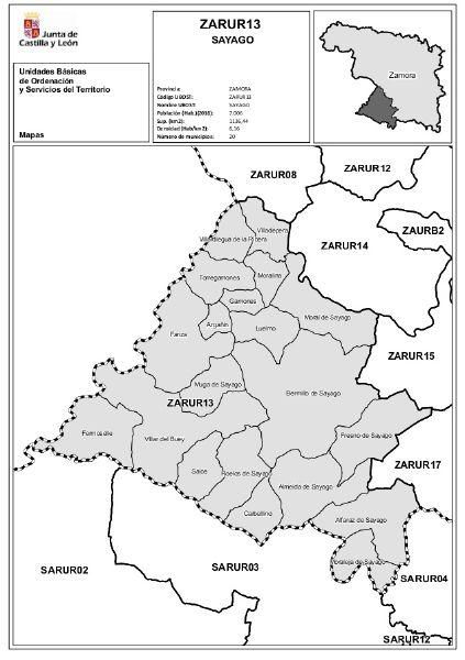 Mapa de las ubost en Zamora