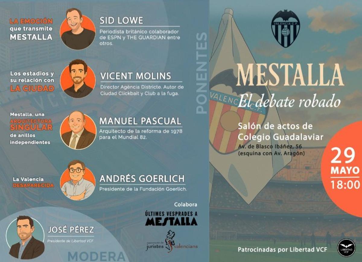 Cartel anunciador del acto de este jueves en el colegio Guadalaviar