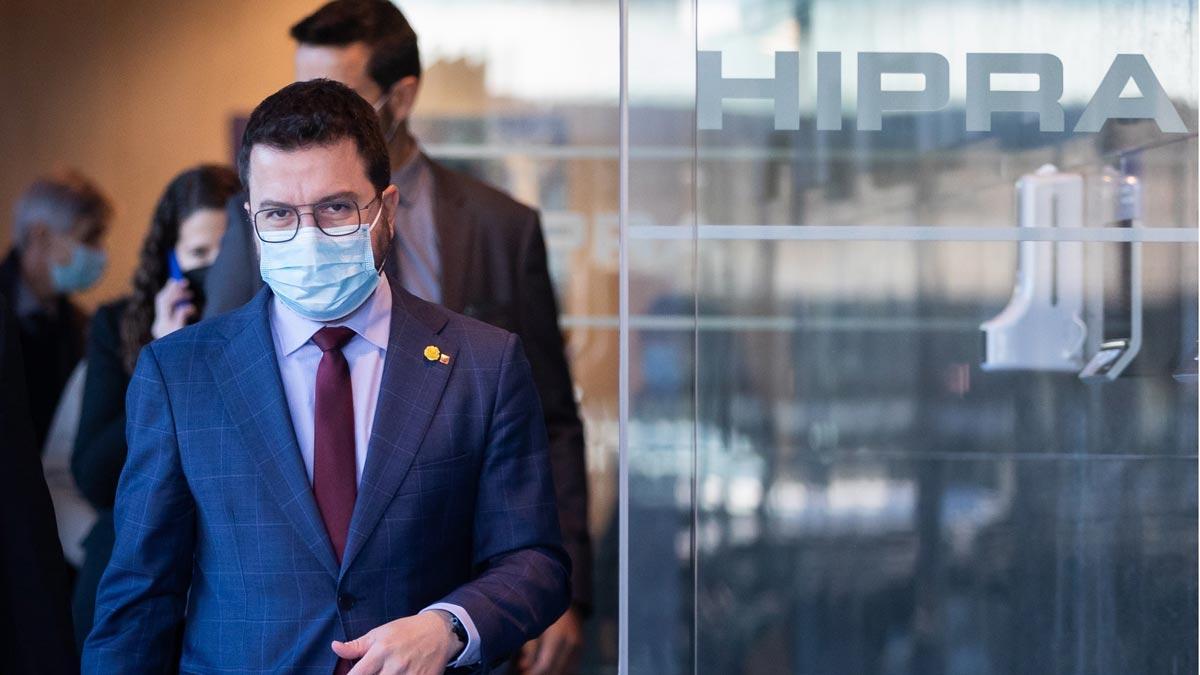 Pere Aragonès visita los laboratorios Hipra. Pere Aragonès visita los laboratorios Hipra.