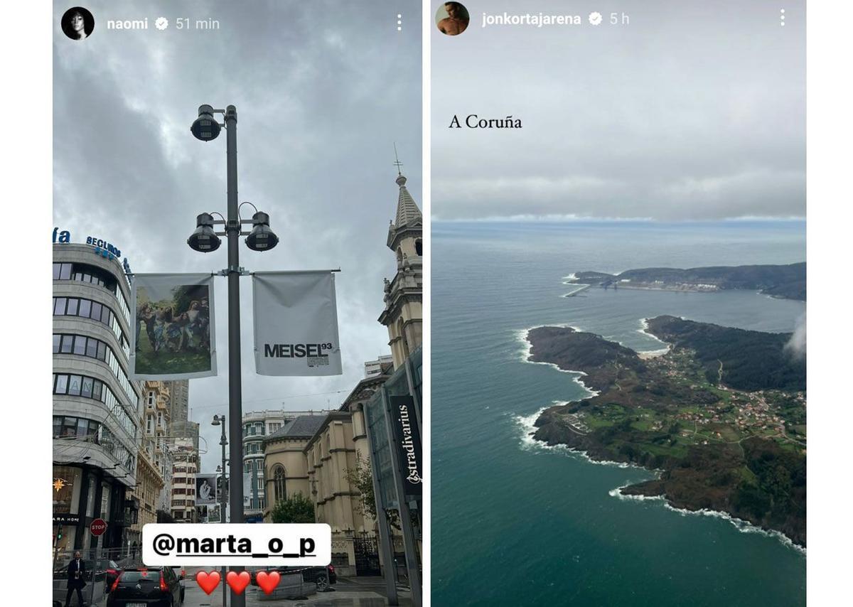 Stories compartidas por Naomi Campbell y Jon Kortajarena en A Coruña