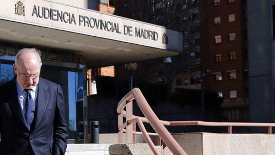 Rodrigo Rato a su salida de la Audiencia de Madrid.