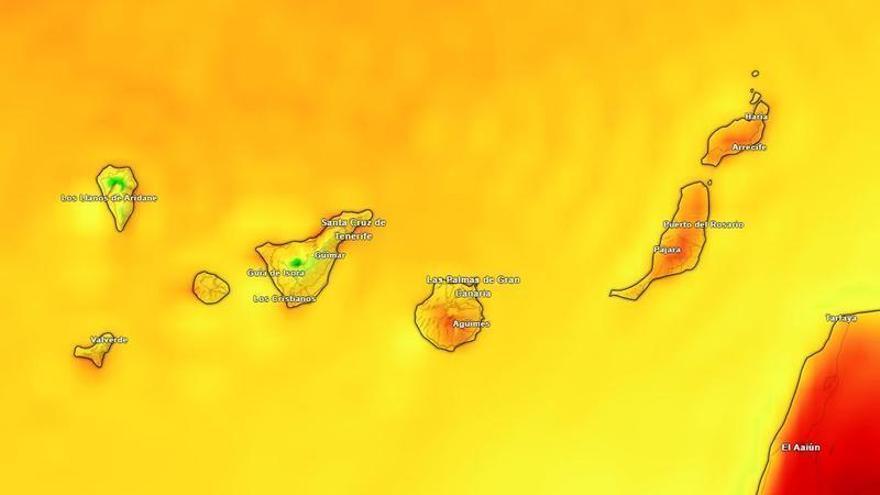 Aemet prevé un ascenso térmico y viento intenso en las cumbres de Canarias este martes