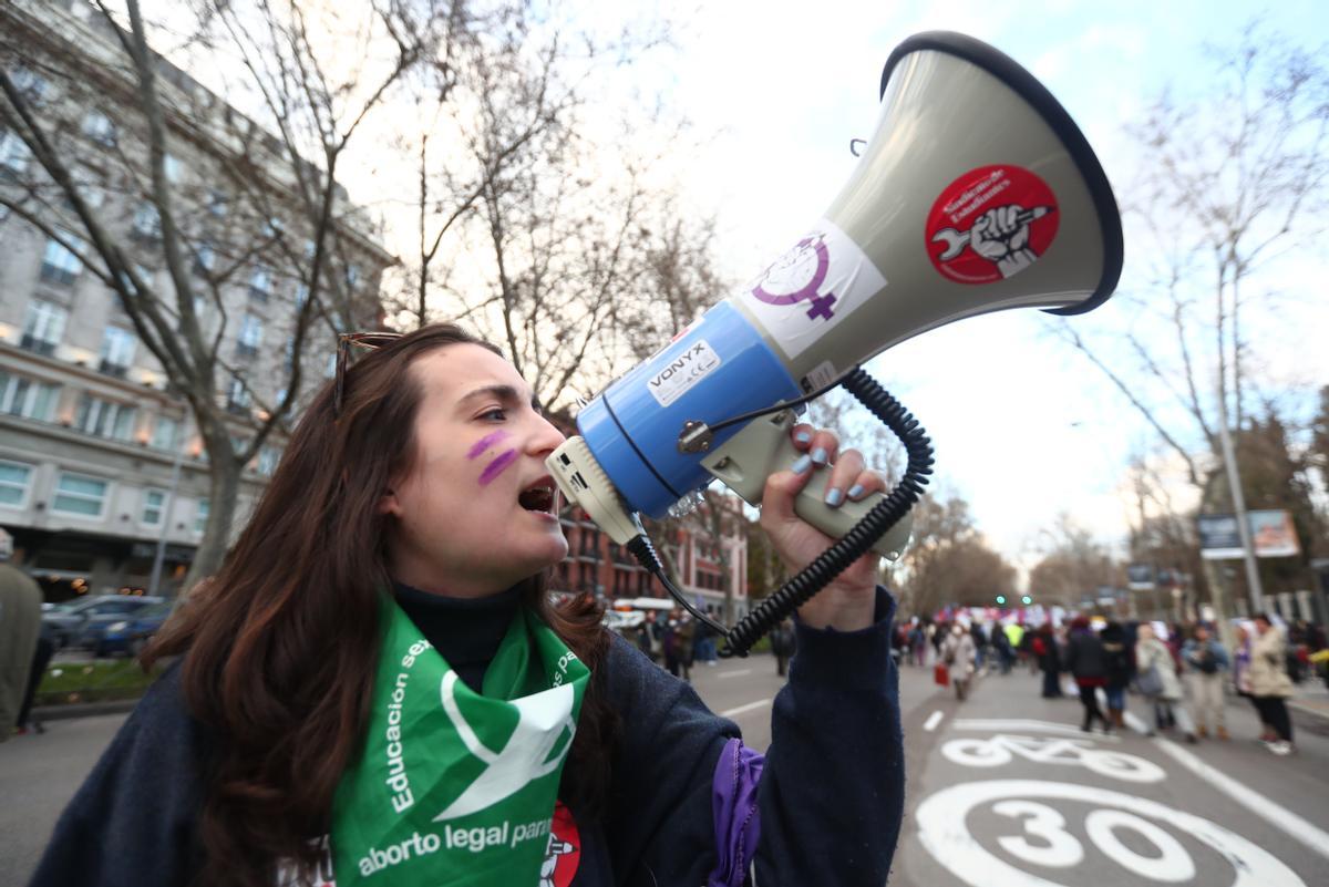 Imágenes de la manifestación del 8M en Madrid.