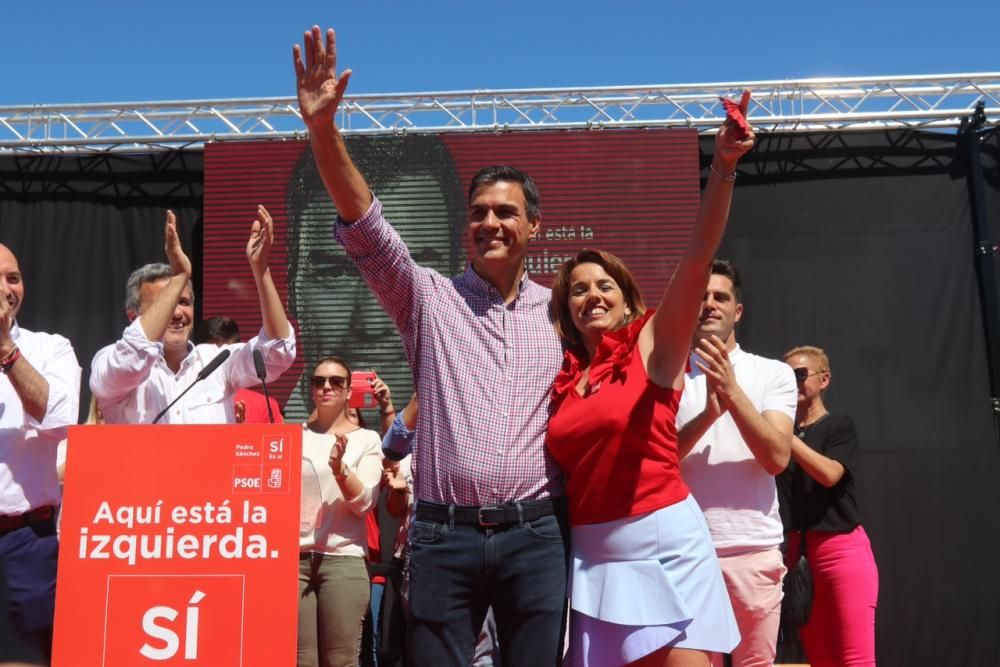 Pedro Sánchez, con los militantes en Cártama