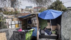 Barcelona 23 09 2019 mibarcelona mi barcelona Asentamientos chavolas en Poblenou  una barraca en Tanger con Meridiana  FOTO de FERRAN NADEU