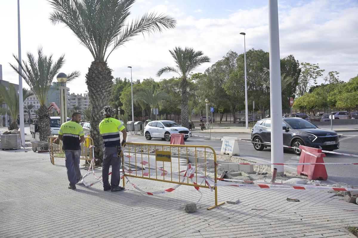 Las obras sobre tres kilómetros del carril-bici suponen una inversión de 1,2 millones con fondos europeos en Elche