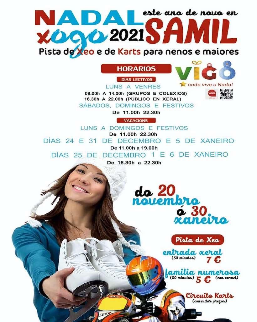 Cartel de la pista de patinaje sobre hielo de Samil.