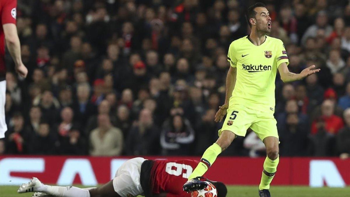 Busquets elogió el partido de Messi en Old Trafford